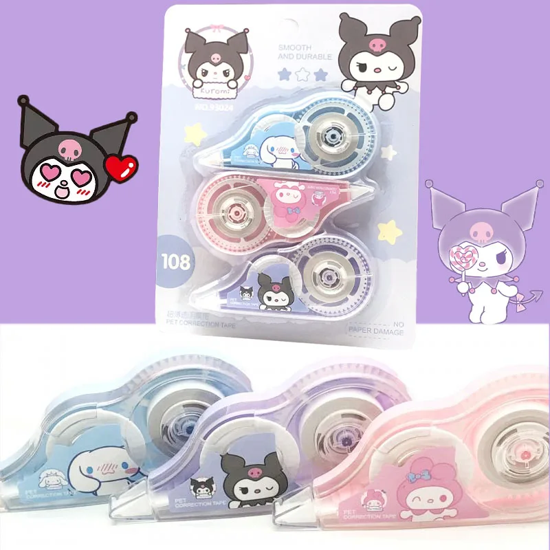 

Kawaii Anime Correction Tape Cinnamoroll Kuromi Melody White Out Corrector Correction Tapes School Student Supplies Stationery