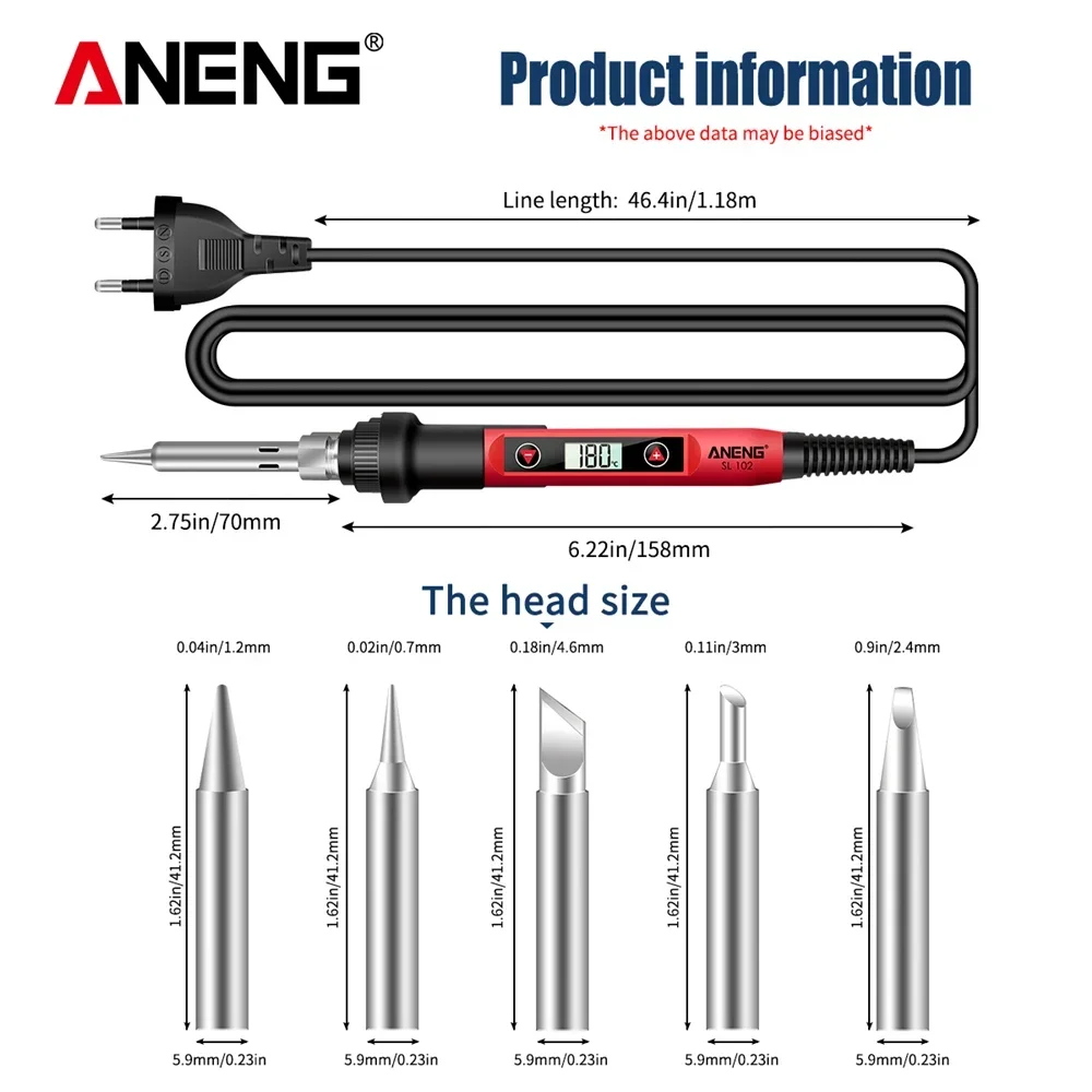 Soldering Iron Electric Soldering Iron Soldering Iron Kit Soldering Iron Set-ANENG SL102 Electric Soldering Iron US/EU Plug Adjustable Temperature 220V