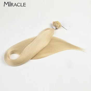 MIRACLE dritto sintetico 36 pollici estensioni del fascio di capelli super lunghi Yaki capelli lisci tessitura dei capelli finti donne 1