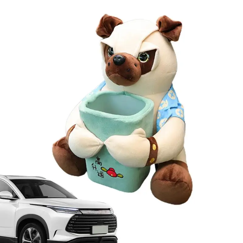 

Автомобильная коробка для салфеток, мусорная корзина для собак, мусорная корзина 2 в 1, плюшевая собака, автомобильная мусорная корзина, милая животная салфетка, креативная коробка