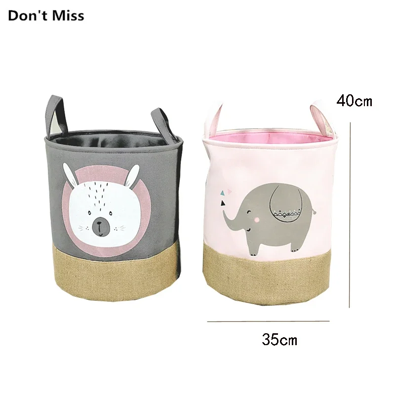 Collapsible Laundry Basket Cartoon Rabbit Storage Baskets Large Waterproof Linen Cloth Home Toy Clothes Storage Barrel Organizer