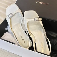 ALIAS MAE 2024 Summer New Silk Fine Heel with Diamond Buckle Women's Outdoor Street Photography Exquisite Versatile High Heels - Image 4