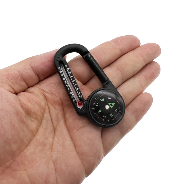 ball compass and thermometer carabiner hiking