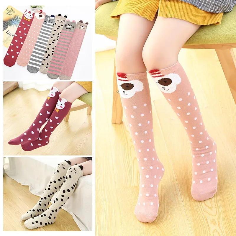 

Kids Girls Knee High Socks Long Boot Crazy Silly Fun Animal Warm Socks Over-Knee Baby Stockings for Kids Children 1 Pcs