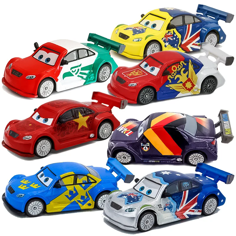 Disney Pixar Cars 2 3 Lightning Mcqueen Drago Racer Auto Racing Mobilitation Mcqueen 1:55 Modello Di Auto Giocattoli Modellini Di Veicoli Pressofusi