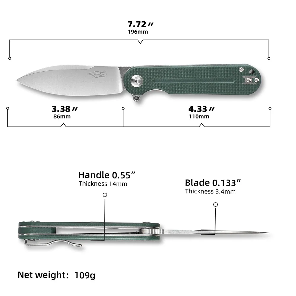  Firebird Ganzo FH922PT-BK EDC Navaja de bolsillo