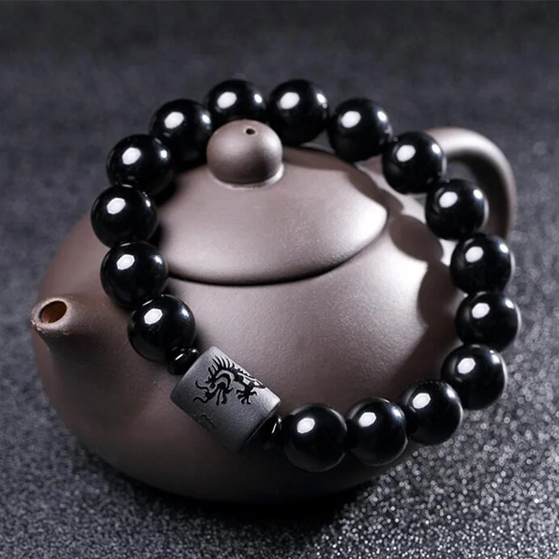 Natural Black Tourmaline Bracelet 6/8/10mm Stone Beads Bracelet Gem Stone Energy Multi-layer Bracelet Yoga Energy Women Men Gift