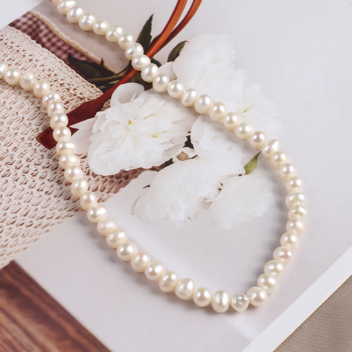 Natural Freshwater Pearl Punch Beaded 4-5mm Jewelry Making DIY Necklace Bracelet Accessory Charm Gift 36cm