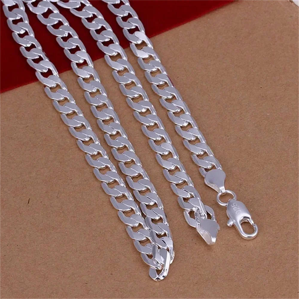 925 Sterling Silver Classic 6mm geometry Necklace chain For woman Men charm fashion wedding party Jewelry Holiday gifts