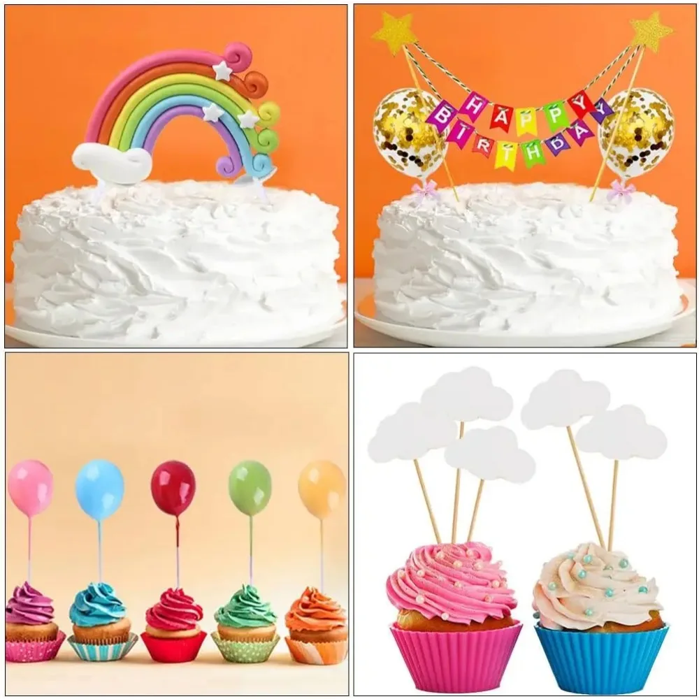 Cake Plugin Set,happy Birthday Banner Hat Including Colorful Rainbow Clouds,balloons,stars  Cake Decoration Accessories Tools