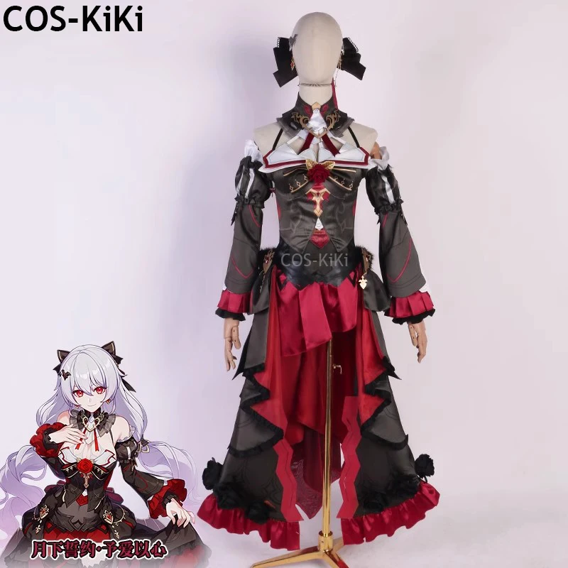 

COS-KiKi Honkai Impact 3rd Theresa Apocalypse Under The Moon Oath Game Suit Sexy Dress Cosplay Costume Halloween Party Outfit