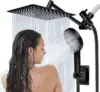 Hand-held spray combination and adjustable extension arm / 3-way flow regulator/shower system, high pressure rain hose 1