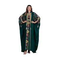 Eid Muslim 2 Piece Set Women Embroidery Dresses Open Abaya Suit Jalabiya Ramadan Dubai Kaftan Party Vestidos Cardigan Robe 5