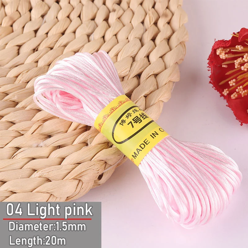 Bulk Nylon Satin Cord for DIY Knotting and Jewelry Making - 1.5mm Thickness