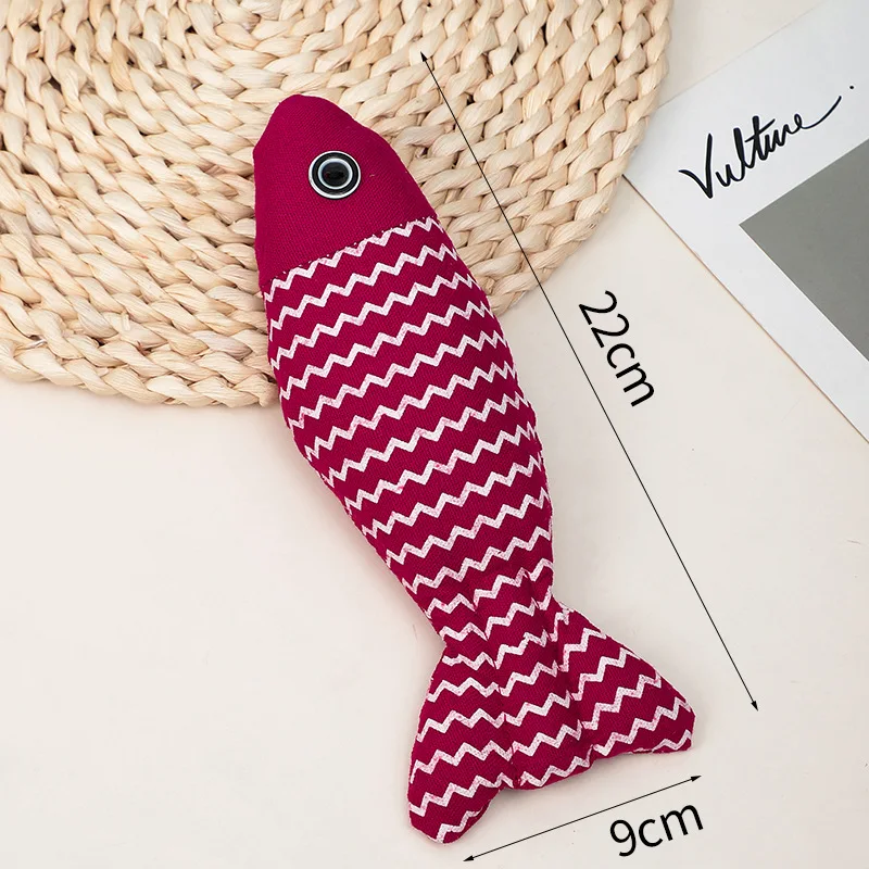 Cat Toys Linen Fish Pillows Self-hi Cat Mint Doll - PeticaDeals