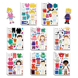 Cartoon Cute Children's Decorative Stickers - 8PCS Waterproof Dress Up & Collage Material (8PCS)
