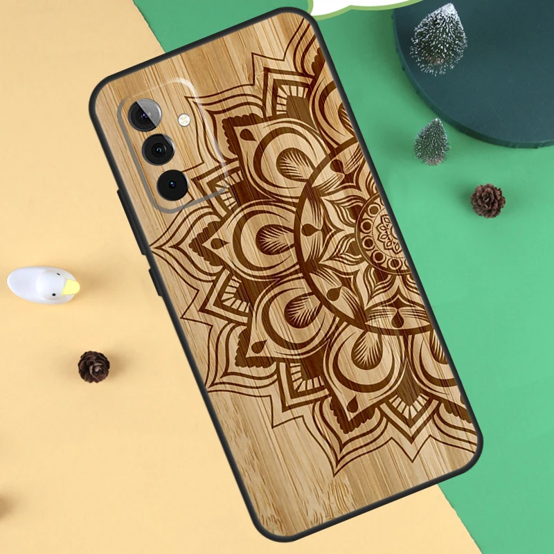 Elegant Mandala Floral Wood Phone Case Cover