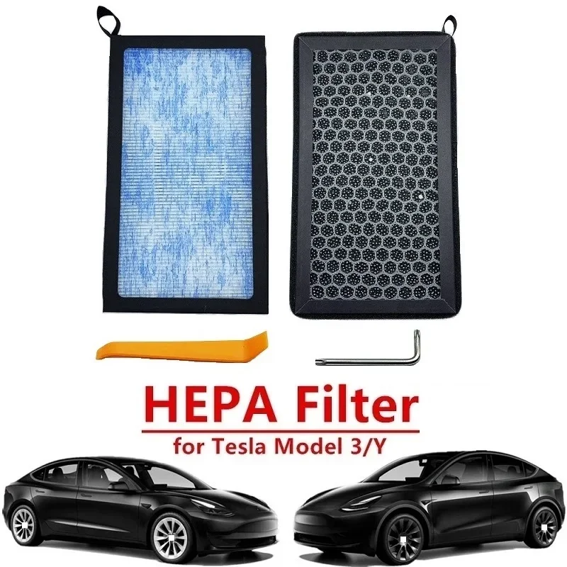 Filtration Activated Carbon Filter Fit For Tesla Model 3/Y HEPA Air Filter Conditioner Replacement Kit