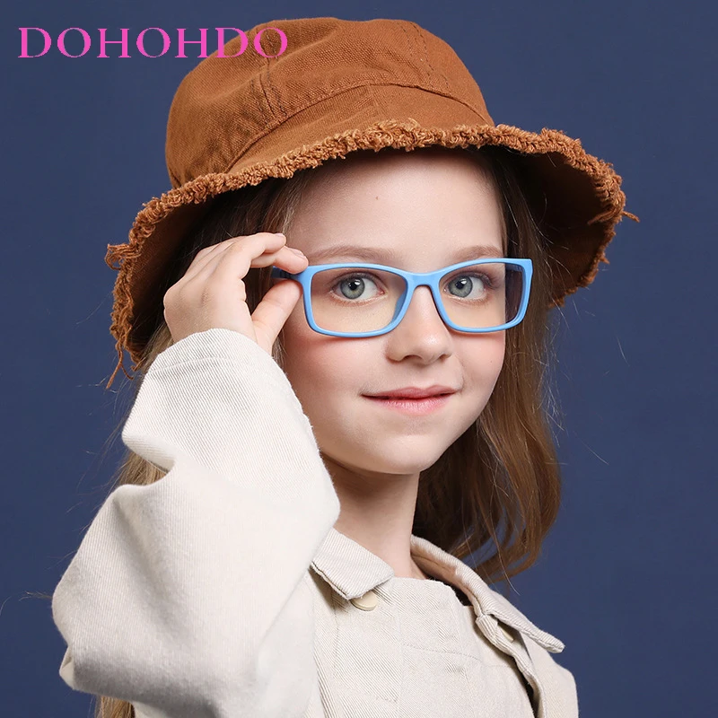 DOHOHDO 어린이 블루 라이트 방지 안경, 실리콘 아이패드 태블릿, 핸드폰 게임용 컴퓨터, 졸업 안경 없음