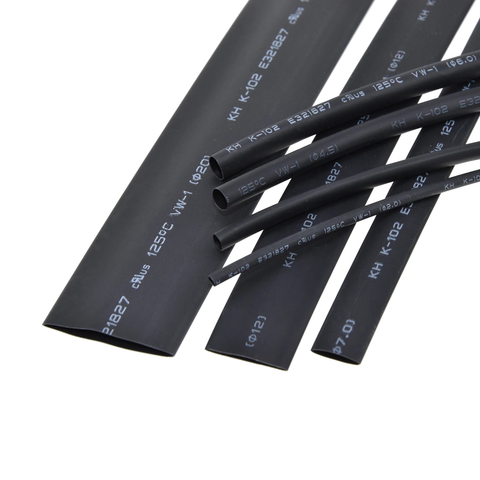 Heat Shrink Tubing 1 Meter 10M Heat Shrink Tube 8/10/12/15/16/18/20/25/28/30mm 2:1 Black HeatShrink Tubing Shrinkable Sleeving Wrap DIY Wire Cable