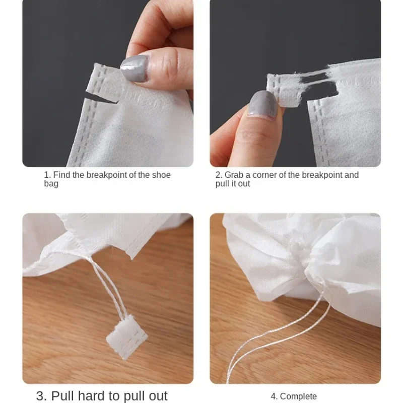 Shoe Dust Covers 10Pcs/Set Non-Woven Dustproof Drawstring Clear Storage Bag Travel Pouch Protect Drying shoes