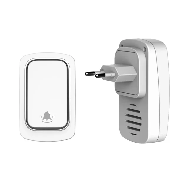 Self powered  Wireless Doorbell QX-001, Remote Control Bell Calling Ring  38 Chimes 4 Volumes EU Plug AC 100-240V Plug and play 6