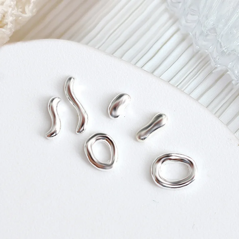 10Pcs 불규칙한 네일 합금 매력 보석 한국어 미니 네일 아트 라인 석 독특한 매니큐어 네일 장식 매니큐어 돌