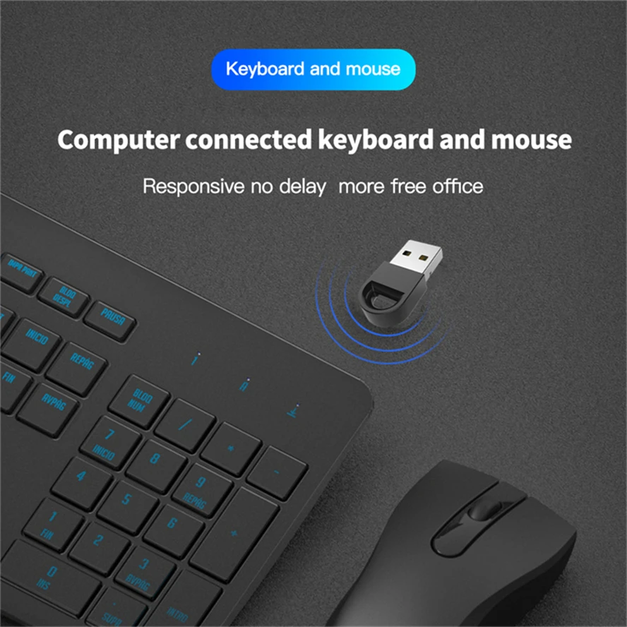 Bluetooth Adapter USB 5.1 Dongle Transmitter Receiver Music Audio Wireless for Computer PC Laptop