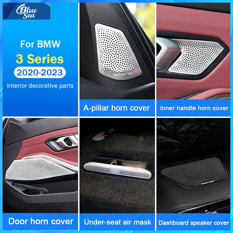 For BMW 3 Series G20 G21 G81 2020 2021 2022 2023,Front Rear Door A-pillar Horn Covers, Inner Handle Speaker Instrument Audio Lid