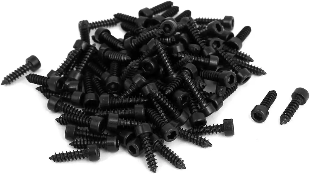 

3mmx12mm Male Thread Carbon Steel Hex Head Self Tapping Screws 100 Pcs