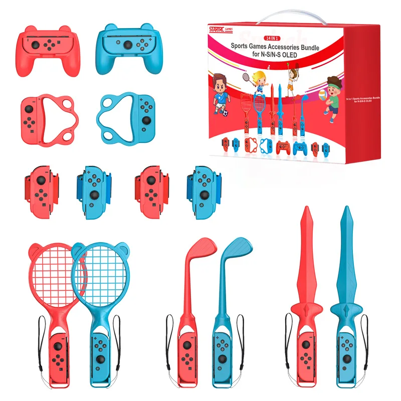 Suitable for switch oled Motion 14 in 1 gift box set golf club/tennis racket/bowling ball grip accessories
