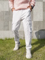 Men's casual jeans, simple white denim work pants, high - quality slim - fit jeans 1
