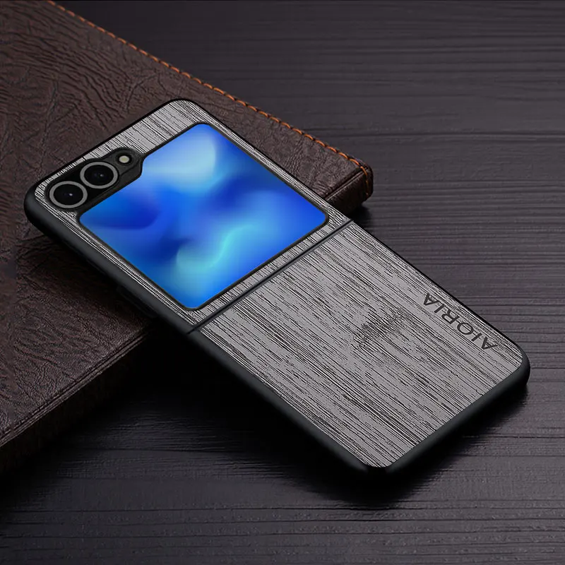 Luxury Bamboo Wood Pattern Leather Phone Case - Elegant and Stylish Design