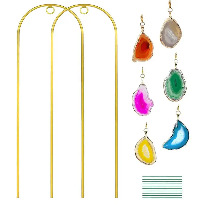 

Houseplant Support Trellis 2pcs Iron Plant Climbing Rack Holder With Agate Decor Gardening Tools Flowers Support Stakes For Ivy