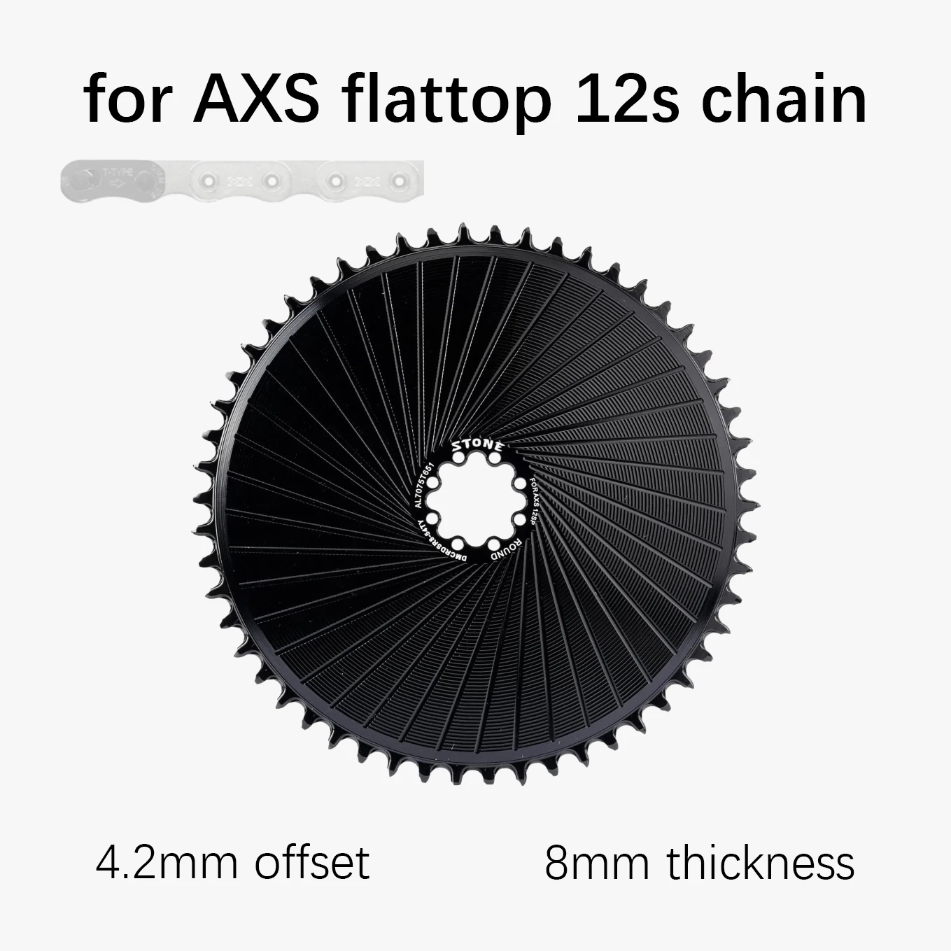 ストーン-フラットトップダブフォース用12saxsチェーンリング、赤い