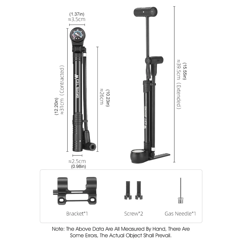 WEST BIKING Bicycle Floor Pump With Gauge 120PSI MTB Bike Ball Air Pump Inflator Schrader Presta Air Inflator Bicycle Pump Wheel