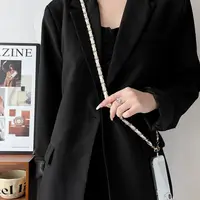 Longue chaîne de perles tendance et à la mode, lanière de téléphone portable, bandoulière simple en cuir tissé, chaîne de téléphone portable en métal 4