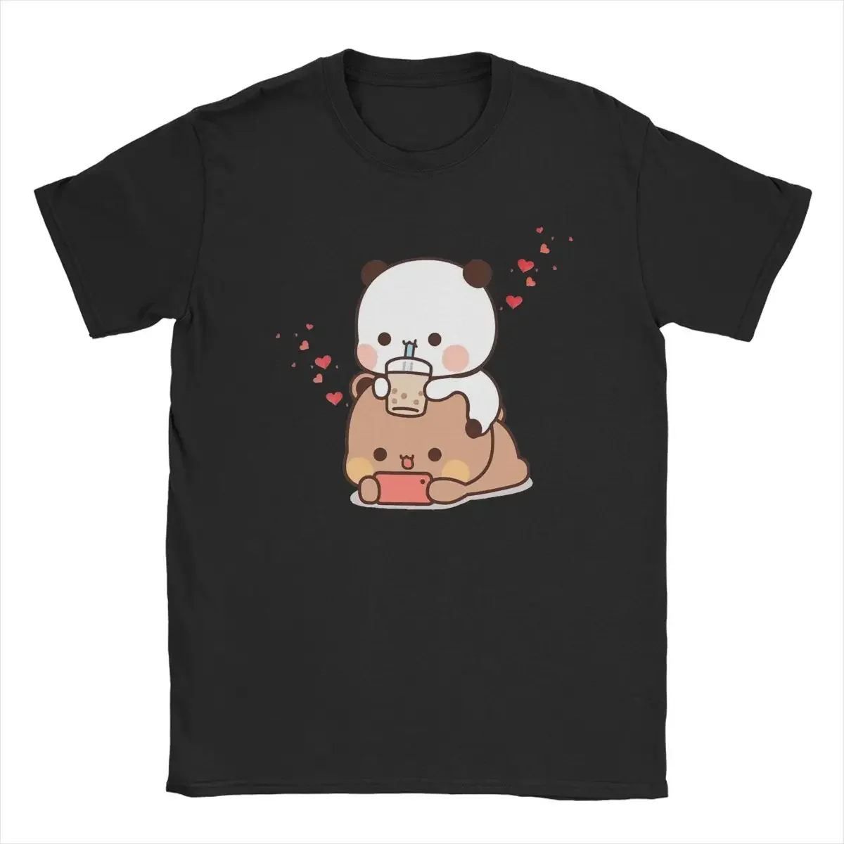 

Аниме футболки Bubu Bear с графическим рисунком для мужчин и женщин, футболки с коротким рукавом, винтажные высококачественные футболки из 100% хлопка