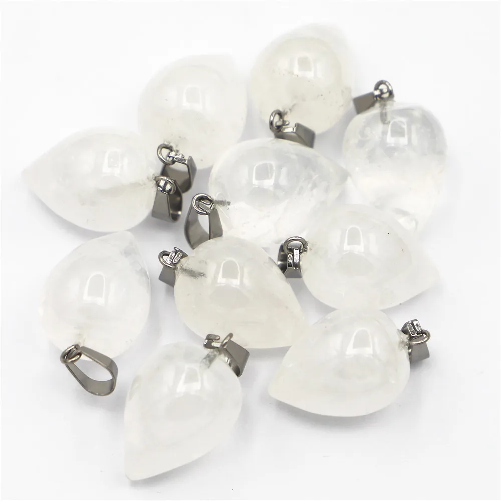 2022 New Good Quality Natural Clear Quartz Circular Cone Shape Pendants For Jewelry Making  Wholesale 12Pcs/Lot  Free Shipping