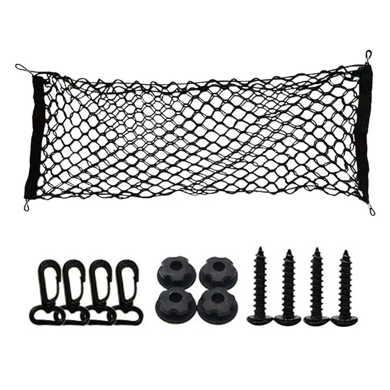 

Heavy Duty Stretchable Cargo Net Adjustable Trunk Storage Net With Hooks And Screws For Vehicle Stretchable Heavy Duty Cargo Net