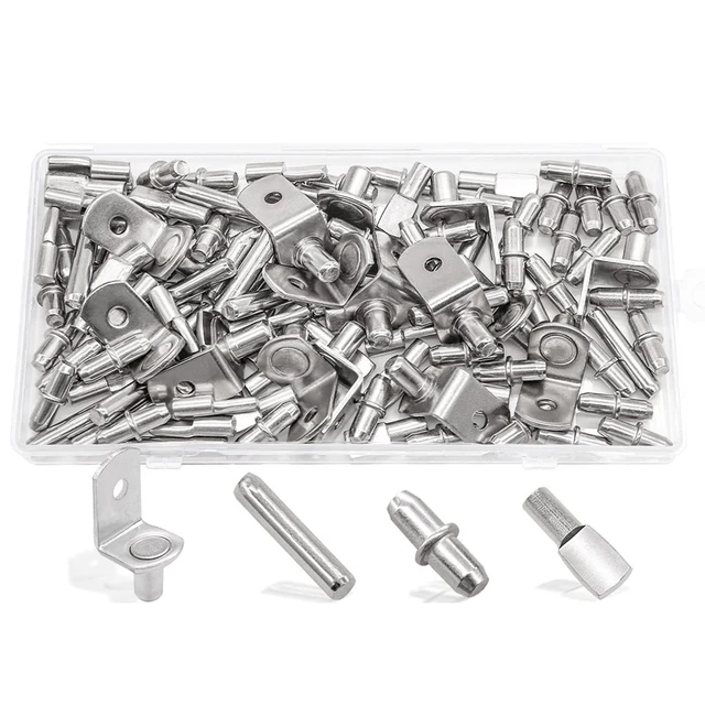 120Pcs Shelf Pegs Kit, 5 Styles Shelf Pins Shelf Support Pegs