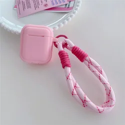 Rose Red Wireless Bluetooth Earphone Case with Lanyard - Stylish Accessory - AirPods 4 New (B)