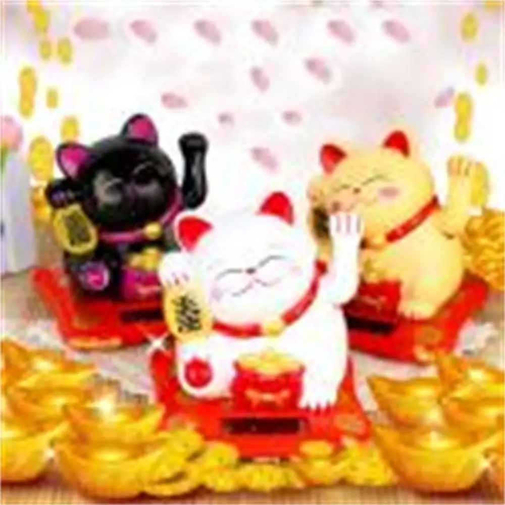 Cute Home Office Auto Interior Ornament Waving Arm Lucky Cat Fortune Cat Maneki Neko Car Decoration