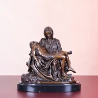 Famous Pieta Statue by Michelangelo Bronze Replica Sculpture Western Collectible Home Decoration 1