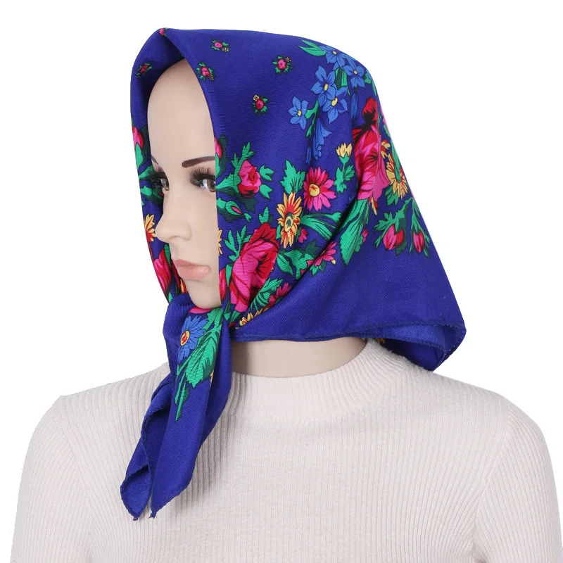 Square Scarf 70*70cm Headscarf for Women Square Scarf Cotton Print Bandana Summer Protection Hijab Winter Warm Bandana Babushka