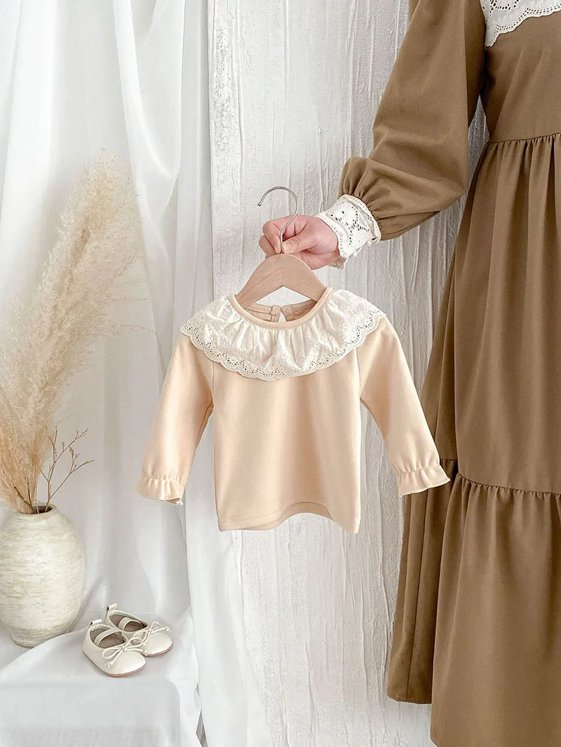 Description Picture 4 of itemBaby Cute Undershirts 0-3T Toddler Lace Collar Bottoming Shirt Infant Girls Outwear Tops