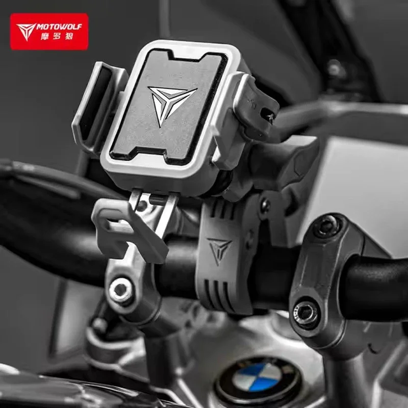 حامل هاتف دراجة نارية MOTOWOLF، مزود بشاحن من نوع...