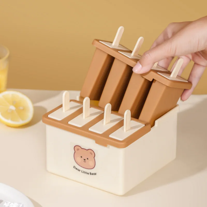 Popsicle and ice cream mold, food-grade with lid, a homemade ice cream magic tool for making Popsicle and ice cube boxe