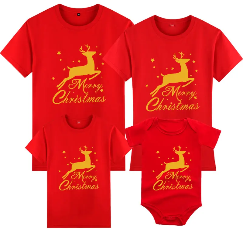 thumbnail image 1 of Conjuntos familiares a juego Feliz Navidad Papá Noel Camiseta estampada Navidad Adultos Niños Tops Bebé Ropa Mamá y yo, 1 of 5