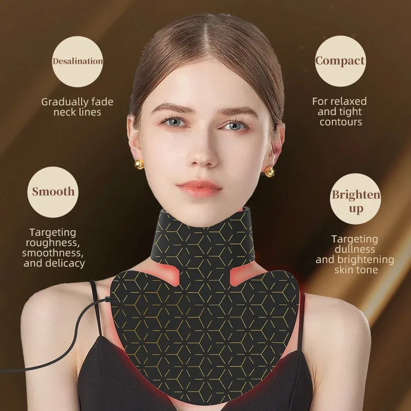 Led facial mask facial neck mask neck anti wrinkle mask LED Red Light Therapy For Neck & Chest Mask Infrared Red Light Therapy Mask Skin Rejuvenation Neck Skin Care Infrared Device